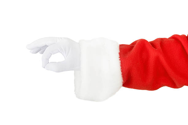 istock Christmas Santa Claus hand isolated on white background with clipping path. Design element. 2249897732