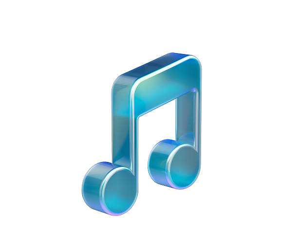 istock A sleek musical note with a translucent blue finish, rounded edges and soft lighting 3D Illustration 2249898385