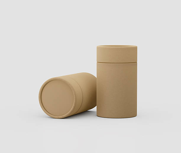 istock Kraft paper jars display on white background, ideal for eco-friendly product. 3d illustration 2249898414