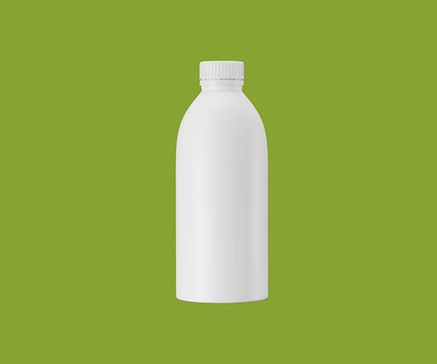 istock Blank white plastic syrup bottle on vibrant green background studio shot., 3d illustration 2249898486
