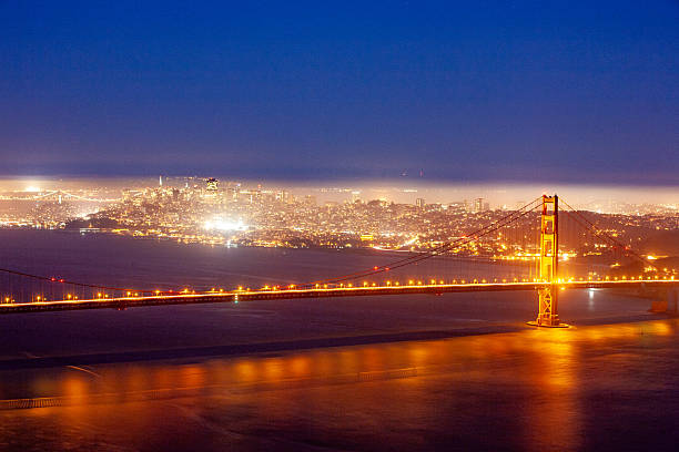 High quality stock photo of the Golden Gate Bridge in San Francisco from Fort Baker in the Marin Headlands.