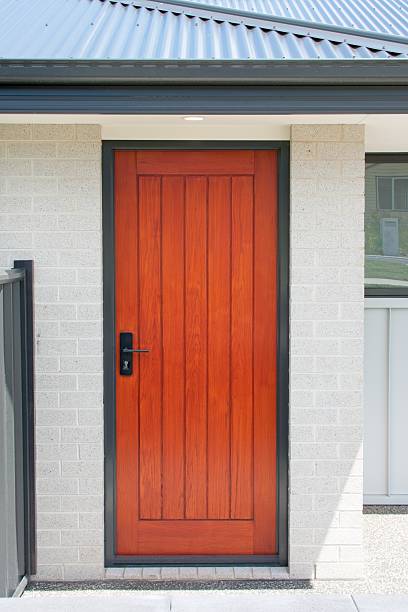 istock A red front door entrance on a new home construction. 2249905920