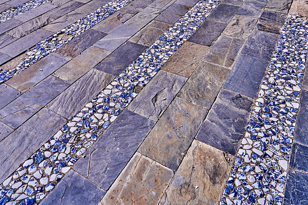Pieces of porcelain on the wall