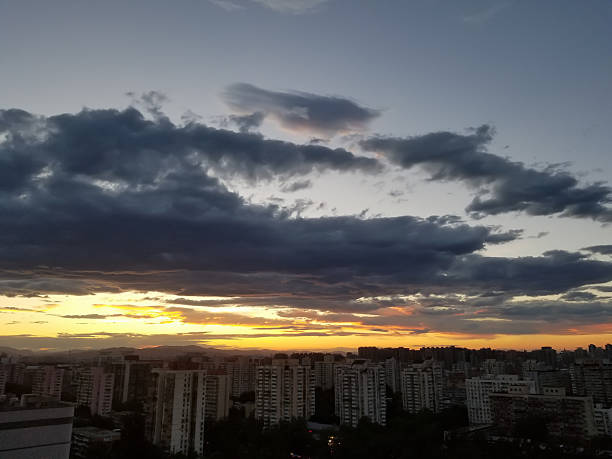 Sunset over the city