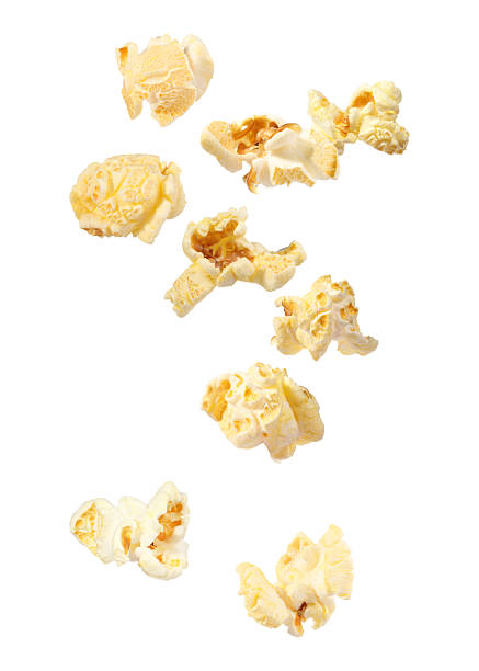 istock Tasty fresh popcorn flying on white background 2249916888