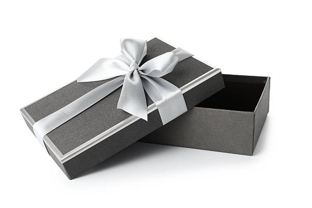 istock Open gift box with beautiful lid isolated on white 2249924640