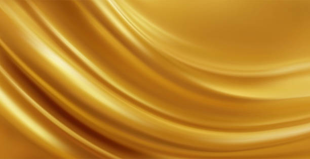 istock Golden Abstract Curves. Shimmering Flowing Lines. Vector Illustration Background. 2249928172