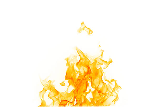 istock Realistic orange fire flames isolated on white background, showing dynamic burning motion and heat energy, ideal for graphic design, advertising, visual effects, and emergency safety concepts. 2249929701