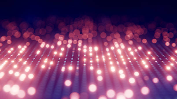 istock Abstract glowing dots and lines background with bokeh effect and vibrant colors 2249929863