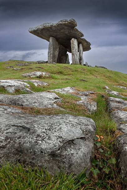istock Dolmen at Karst landscapes are unique geological formations characterized by soluble rock types such as limestone, gypsum, and salt. Rocky and desolate landscapes at rural Westcoast Ireland 2249933107