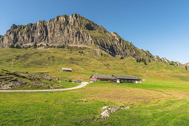 istock Mountain scenery and farmhouse at Pragelpass summit, Switzerland 2249934342