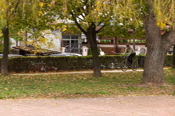 Bicycle at speed on country road.