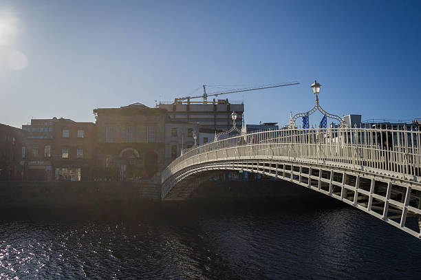 ha' penny bridge in dublin in ireland
