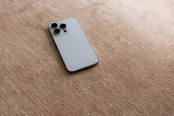 istock Beige Material With Camera View, Minimalist Phone Display With Natural Light On Textured Background 2249963208
