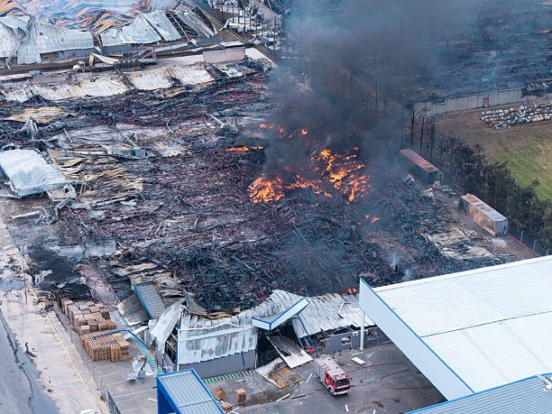 istock A fire is burning in a large industrial area 2249974878