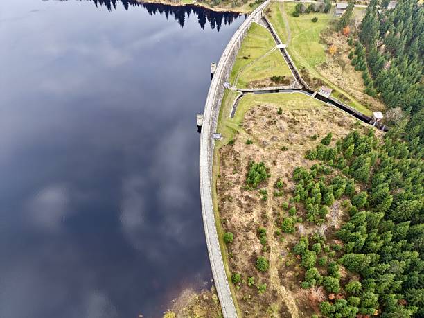 istock dam and access pathway overview, brief description of dam facilities and connecting routes with scenery 2249975639