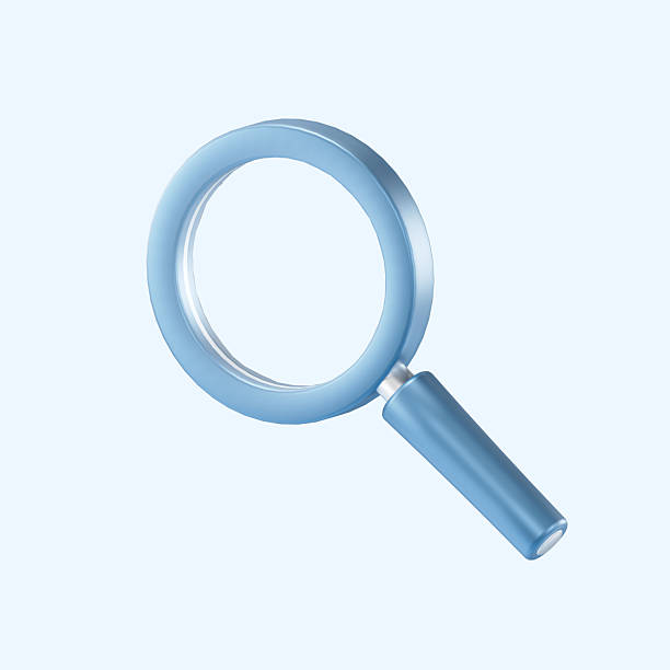 istock 3D rendering of a blue magnifying glass isolated on a light background. Minimalist design, angled view, symbolizing search, zoom, and investigation concepts. 2249979504