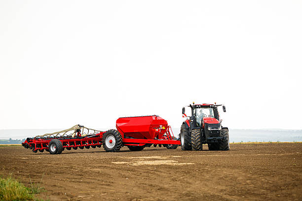istock Large modern tractor for preparing the field after winter for sowing grain. Agricultural machinery 2249982221