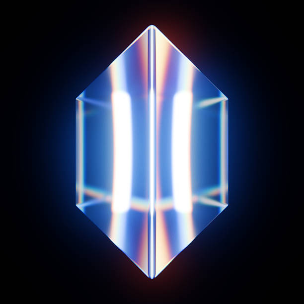 istock Glass Cube on black background. Beautiful refractions with chromatic aberrations and iridescent offsets 2249984102