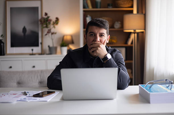 istock Businessman working from home office 2249991416