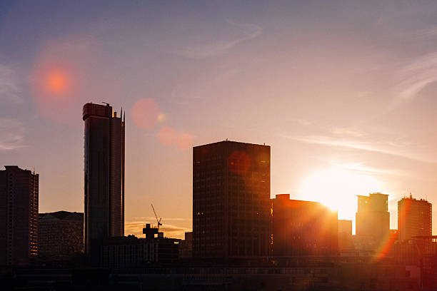 City sunset skyline - Birmingham, UK