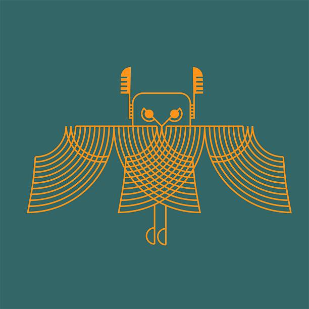 Owl stylization a la Azteca. Art Deco style