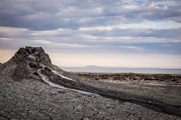 Streaming mud from mountain, Baku Mud Volcanoes,  Greater Caucasus Mountains