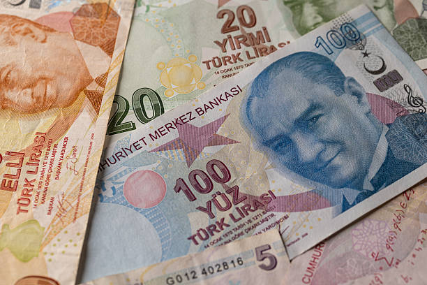 istock Title Close Up of Turkish Lira Banknotes 2250013467