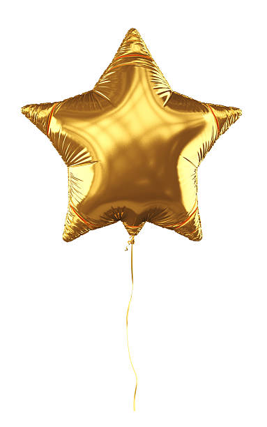 istock Yellow Star-Shaped Foil Balloon Isolated on White Background 2250016161