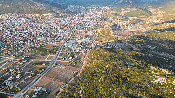 istock Aerial Drone Shot of a Small Town 2250020004