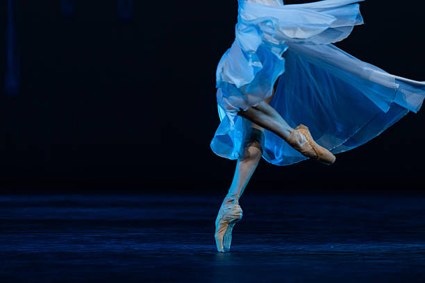 Ballet, woman and position at window in dance, music studio and theatre training class. Female ballerina, dancer or learning performance of artist, stage production or broadway academy of body talent