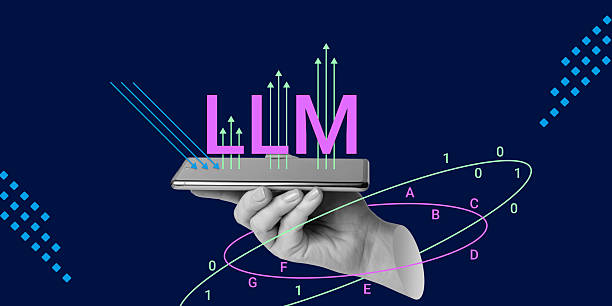 istock Large Language Models and AI technology. Hand holding smartphone with LLM acronym, data streams and binary code visualization. Minimalist Art Collage 2250024481