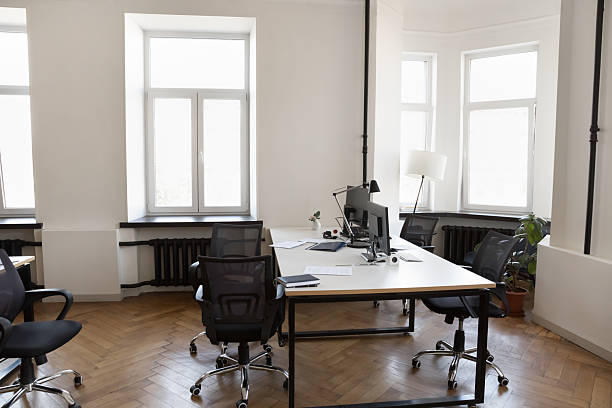istock Empty modern office room with no people 2250025513