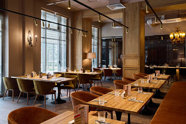 istock comfortable space with refined details, open restaurant space with ambient lighting and sophisticated decor 2250032904