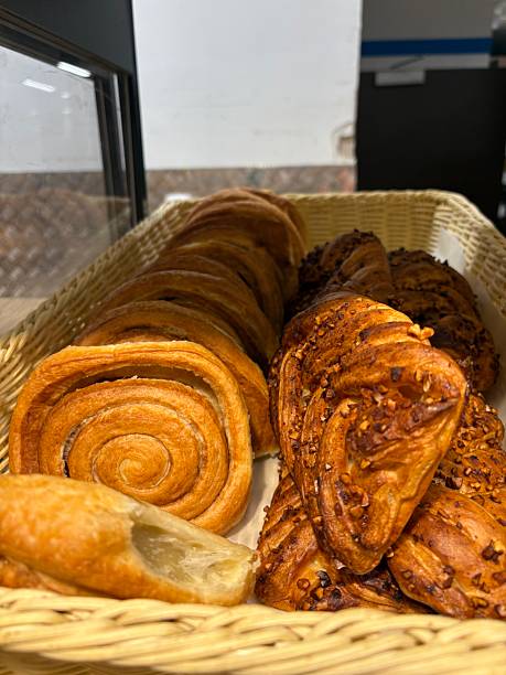 istock fresh baked goods and sweet buns on a store shelf 2250036031