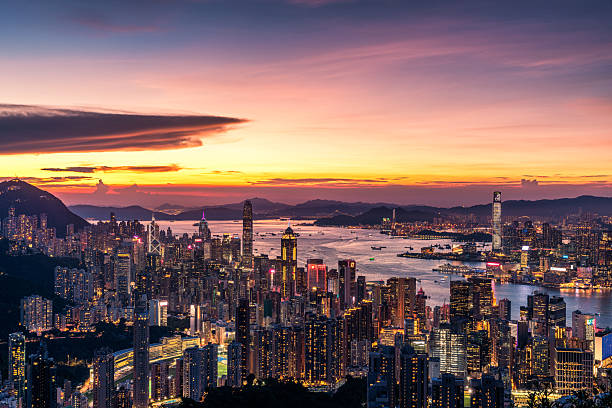 istock Hong Kong Victoria Harbour skyline from a high perspective 2250043614