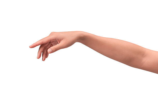 istock Close-up of a beautiful empty hand gesture isolated on a white background. 2250052970