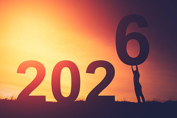 istock Festive silhouette concept for happy new year 2026 celebration. 2250059240