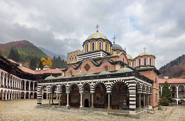 istock Rila Monastery in the autumn mountains 2250063348