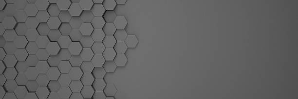 istock 3d rendering of hexagons in black. 2250068307