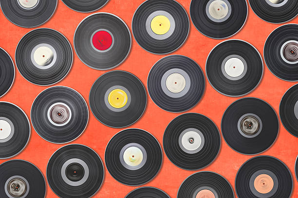 Choosing Vintage Vinyl LP In Records Shop