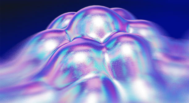 istock Iridescent abstract bubble cluster with glossy surface in purple, pink, and blue 2250080818