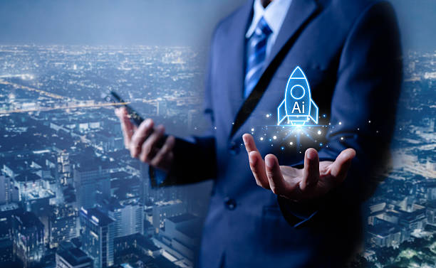 istock A business professional presenting a holographic AI rocket symbol above his hand, representing innovation technology growth and digital transformation in modern business and futuristic tech solutions. 2250081398