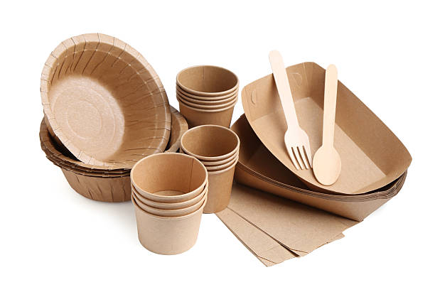 istock Set of disposable tableware isolated on white 2250081488