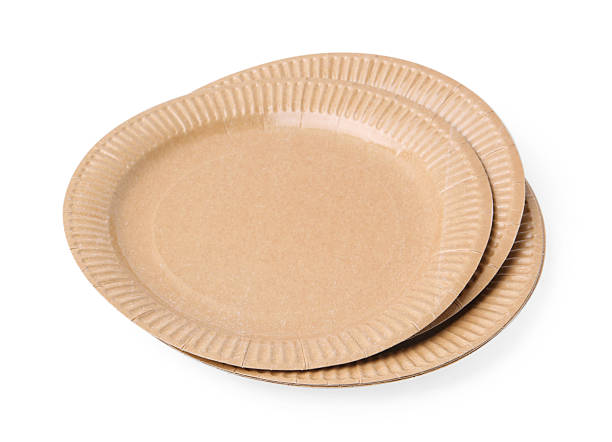 istock Set of disposable plates isolated on white 2250081497