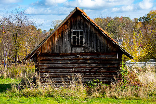 Old Wooden Cottage House in Poland