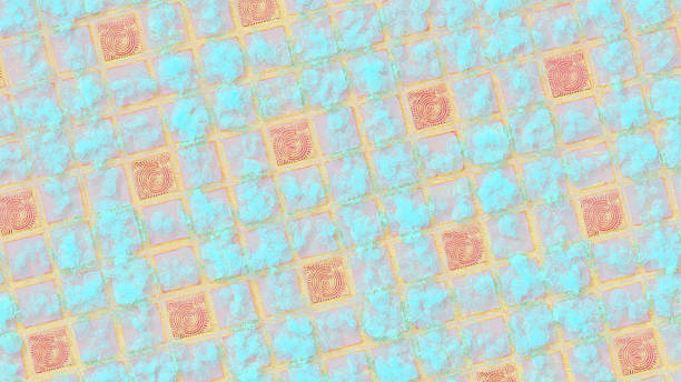 istock Warm light azure orange pattern tiles for decoration 2250090483