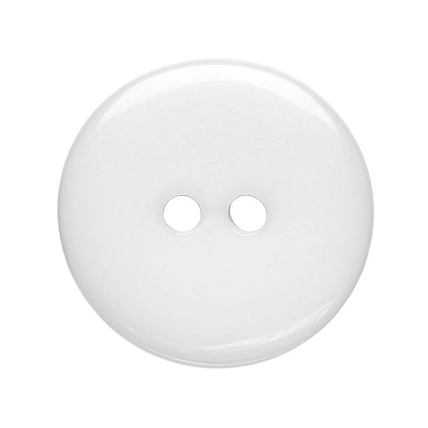 istock Close-up macro of one single plastic button isolated on white background 2250096757