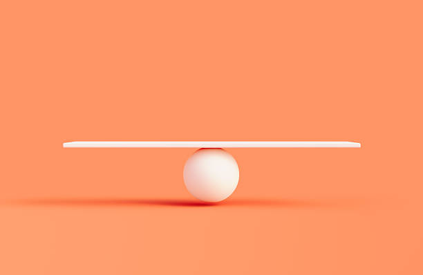 istock White Seesaw Over Orange Background 2250098660