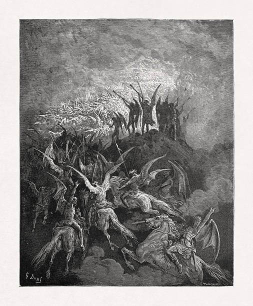 istock The rebel angels after their fall from Heaven, summoned by Satan in Hell - Paradise Lost 2250102168